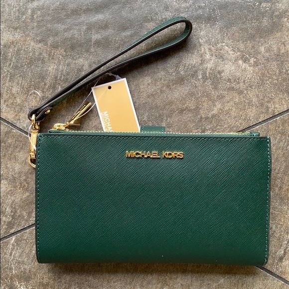 MICHAEL KORS LG DOUBLE ZIP WRISTLET RACING GREEN - Picture 16 of 16